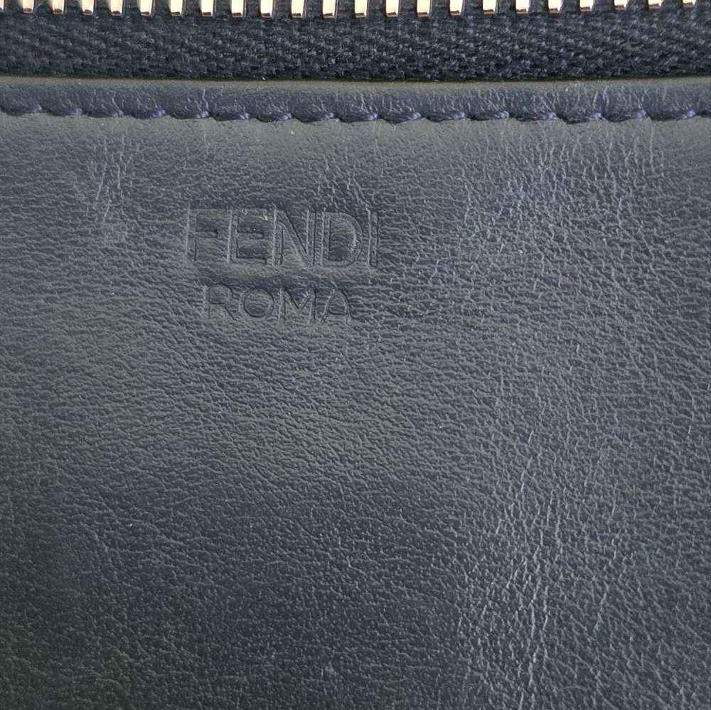 Fendi ROMA THINK Navy and Red Logo Clutch - Picture 3 of 8
